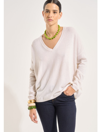 Pull en 100% cachemire à Col V