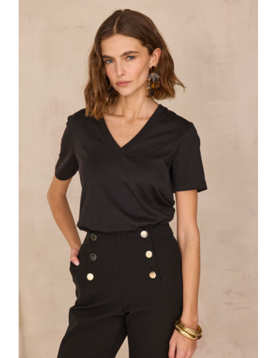 T-shirt col V en 100% coton DANA