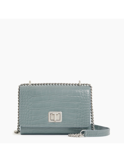 Petit sac bandoulière Eva en cuir embossé croco