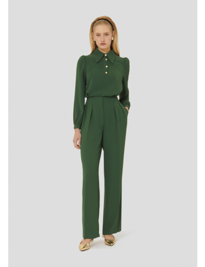Pantalon Parigi Vert en Polyester