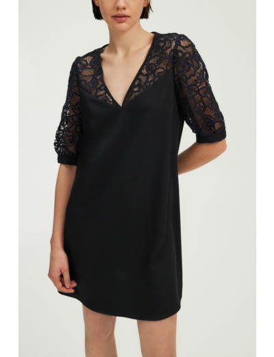 Robe courte et droite à dentelle - PERSEPHONE