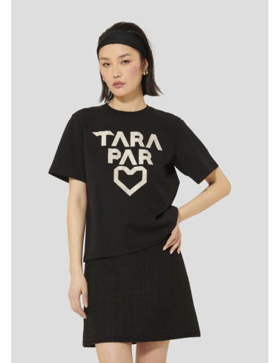 T-Shirt Trefle Noir en Coton