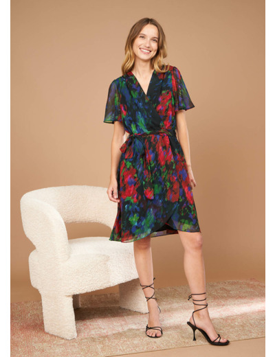 Robe courte encolure V