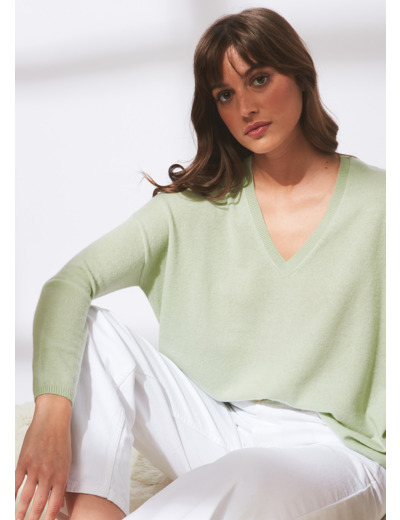 Pull en cachemire à Col V