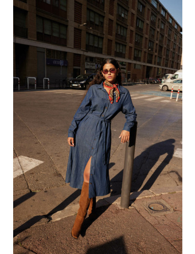Robe mi-longue en jean
