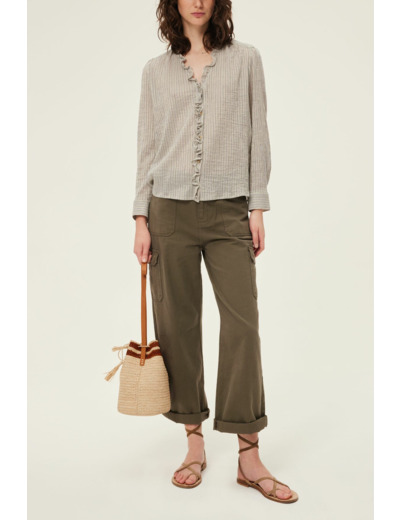 Chemise col V à volants ? CELINE