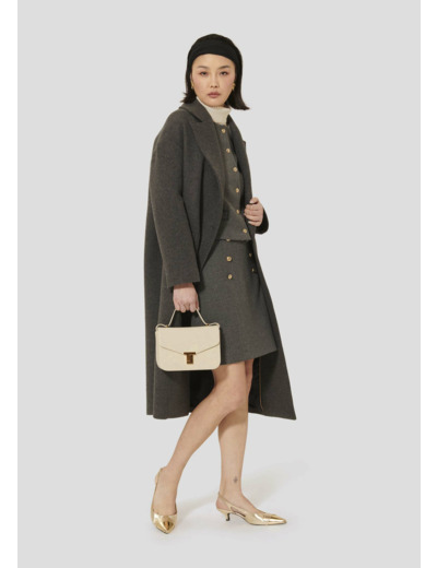 Manteau Milo Gris Chine en Laine Vierge