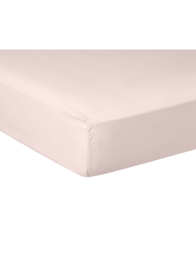 DRAP HOUSSE | Pure White Percale Lavée - Pink