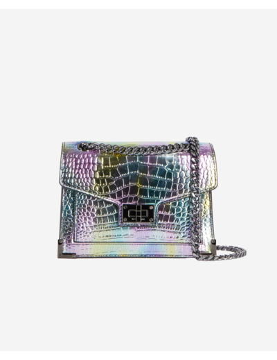 Sac Emily Chaîne En Cuir Irisé Multicouleur multicolore/black