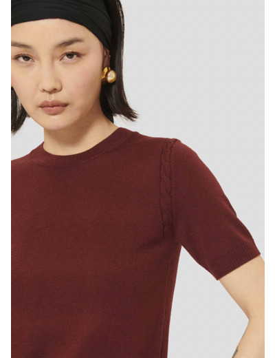 Pull Pica Bordeaux en Laine Merinos Extrafine
