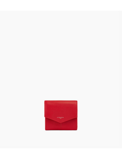 Petit portefeuille à rabat Charlotte en cuir lisse