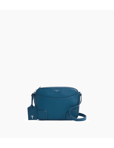 Sac bandoulière moyen modèle Romy en cuir grainé et lisse