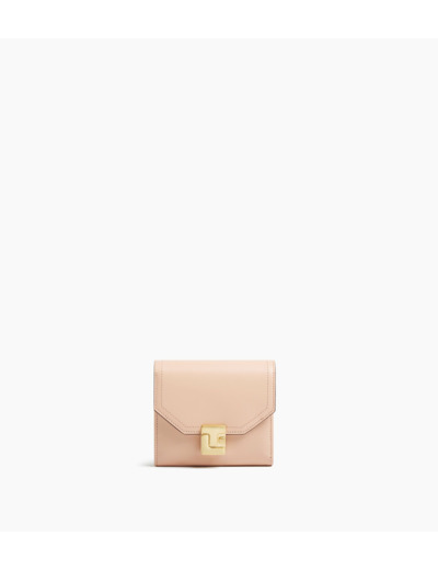 Portefeuille Rose en cuir lisse