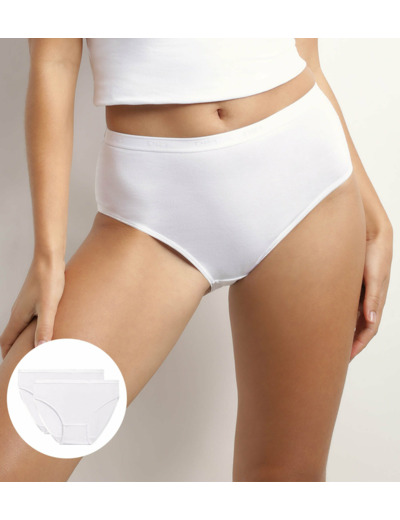 Lot de 2 slips femme en coton bio Blanc Dim Ecosmart