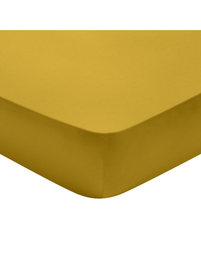 Drap housse Partition Satin de coton Coloris Curry