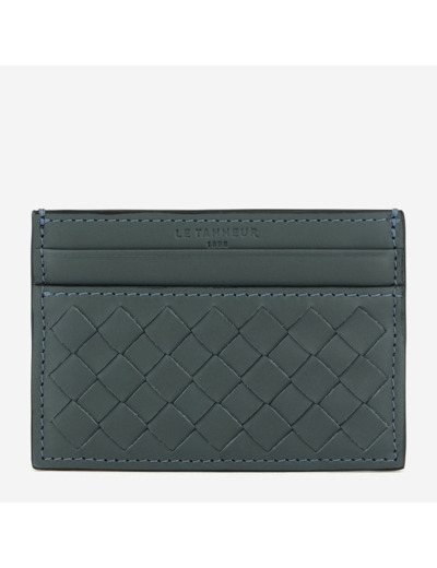 Porte cartes Charles en cuir tressé