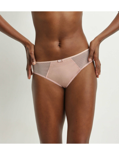 Culotte midi en coton bio et plumetis Rose Argile Dim Generous