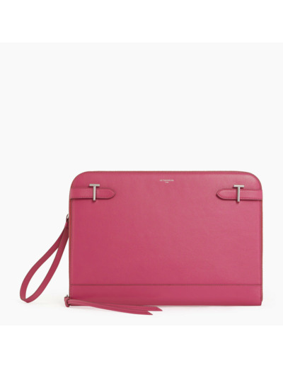 Pochette ordinateur 14 Laura en cuir lisse