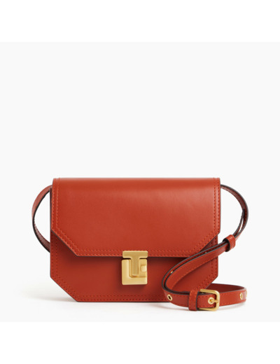 Petit sac bandoulière Rose en cuir lisse