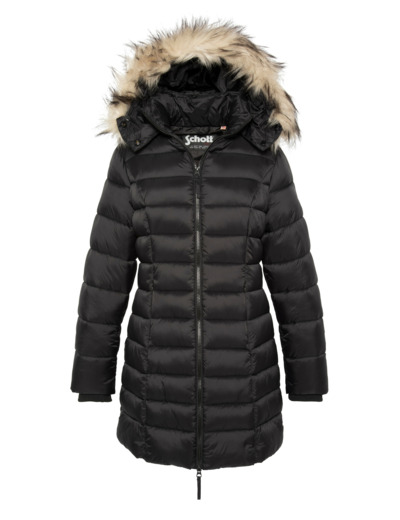 Doudoune avec col en fausse fourrure amovible