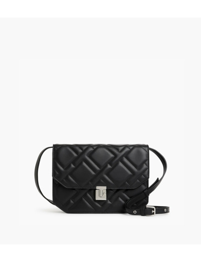 Sac bandoulière moyen modèle Rose en cuir lisse matelassé