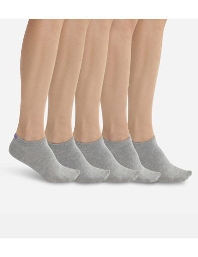 Lot de 5 paires de chaussettes femme Gris à marqueurs colorés EcoDim