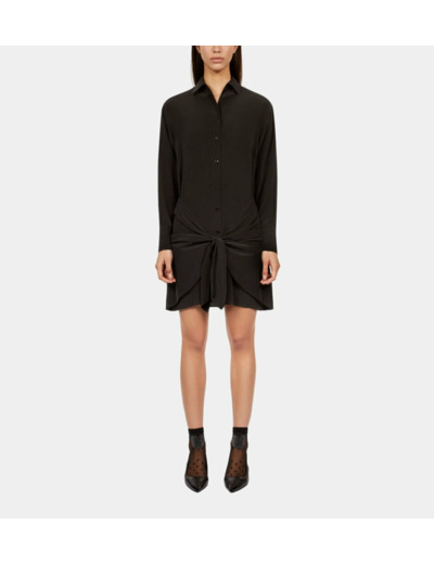 Robe Chemise Noire Courte Avec Nœud black