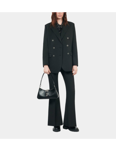 Veste Tailleur En Laine Mélangée Noire black