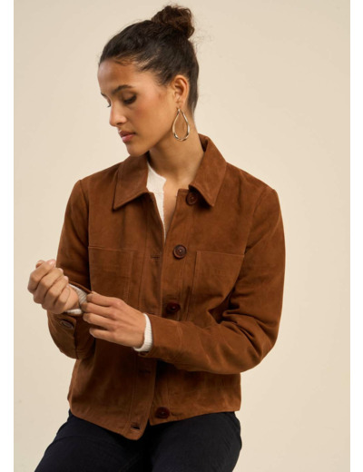 Veste surchemise en suede