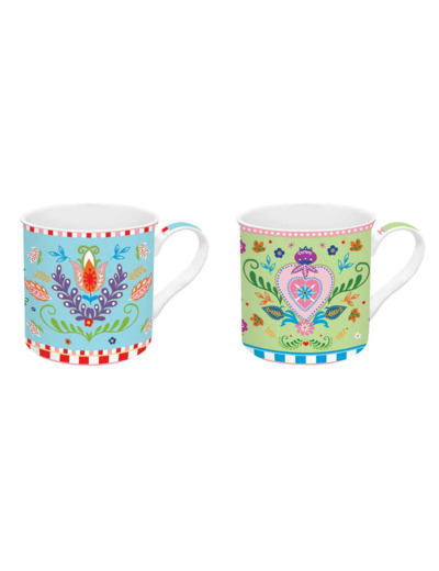 SPRING FOLK Coffret 2 mugs 30cl