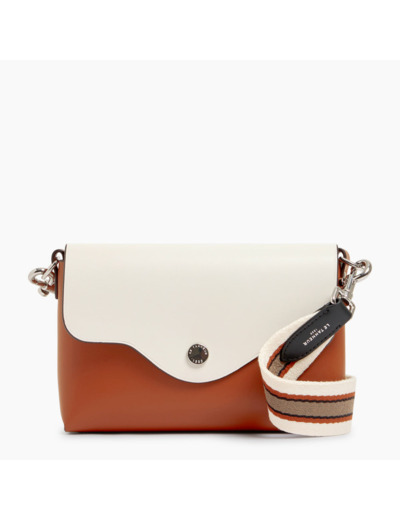 Pochette à rabat avec bandoulières amovibles Sans Couture en cuir lisse