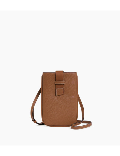 Etui téléphone Noah en cuir grain buffle et cuir lisse