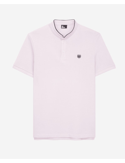 Polo Manches Courtes Col Officier Broderie Tk pale pink