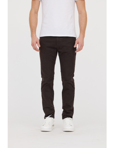 Pantalon faux uni, straight fit, taille medium haute,jambe ajustée