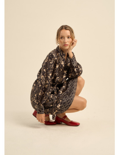 Robe imprimée à manches longues