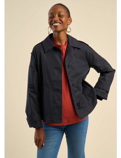 Trench court ample en coton