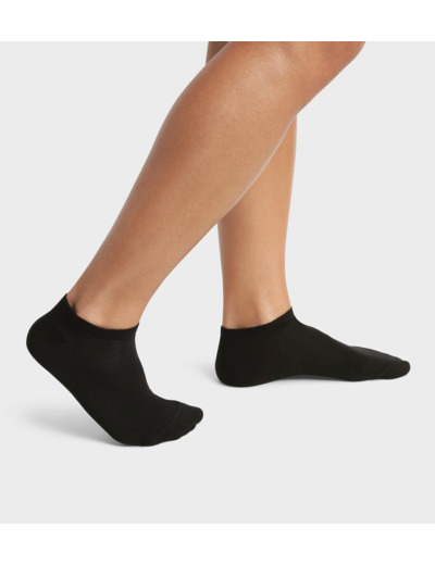 Lot de 2 paires de socquettes homme en coton bio Noir Dim Good