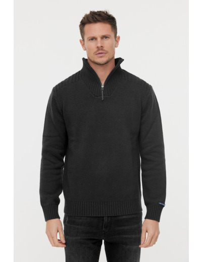 Pull col camioneur zippé en laine épaisse