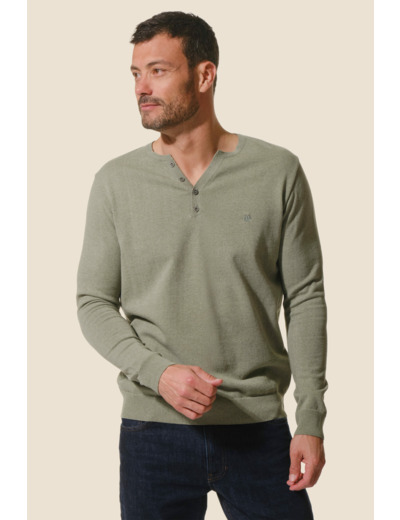 Pull homme col tunisien Owen