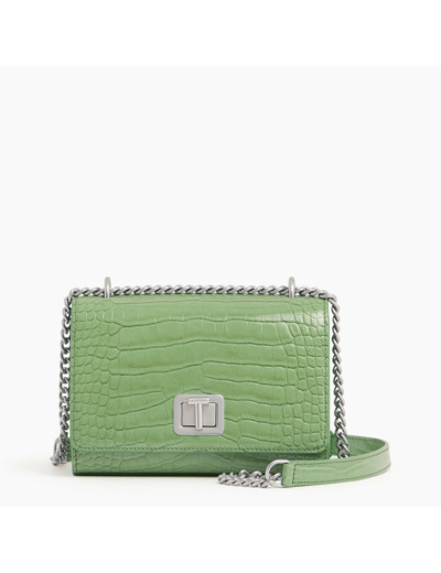 Petit sac bandoulière Eva en cuir embossé croco