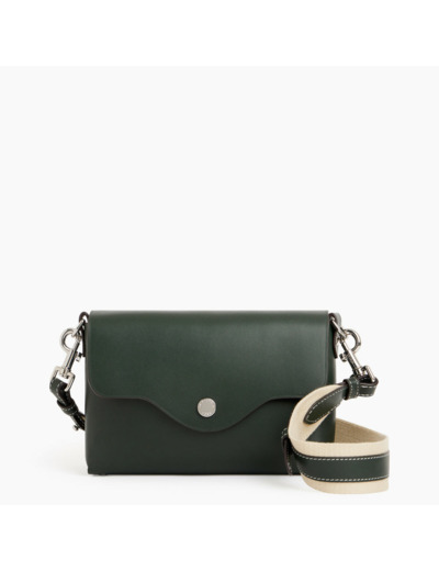 Pochette à rabat avec bandoulières amovibles Sans Couture en cuir lisse