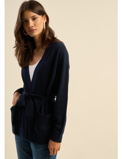 Cardigan en cachemire à ceinture