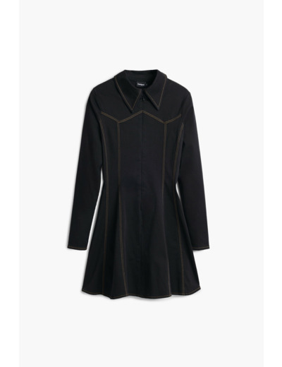 Robe À Manches Longues En Tissu – Femme