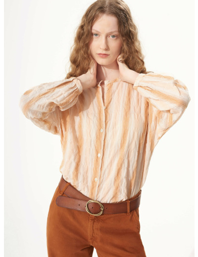Blouse rayures orangees