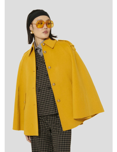 Manteau Majorelle Jaune Citron en Laine