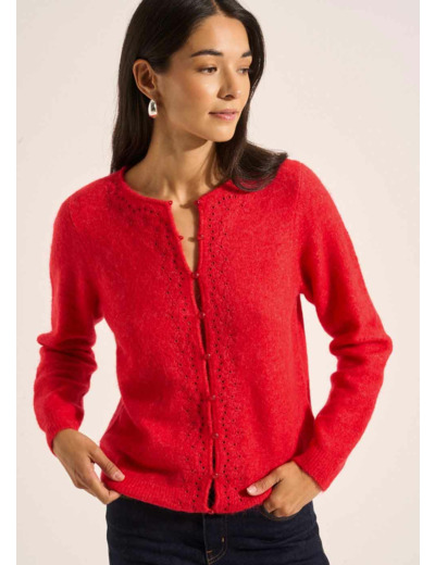 Gilet avec des boutons ronds et des manches longues