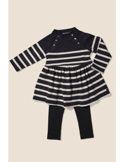 Ensemble bébé fille avec robe et legging Rose