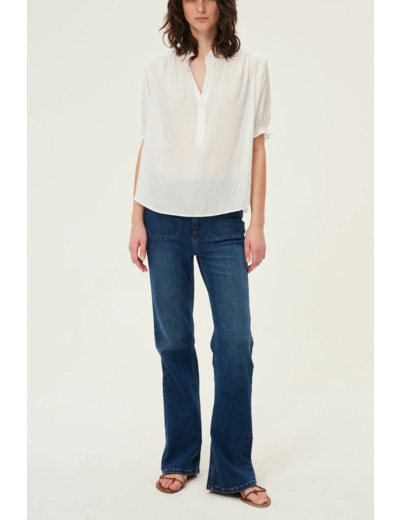 Blouse unie satinée - AURORA
