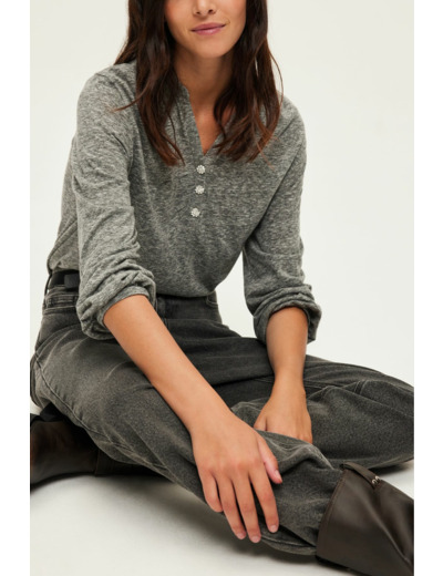 T-shirt manches longues et strass - ALYS