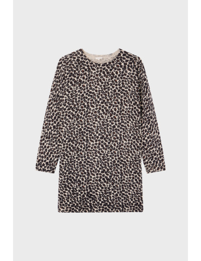 Robe léopard courte en laine - SEVANE